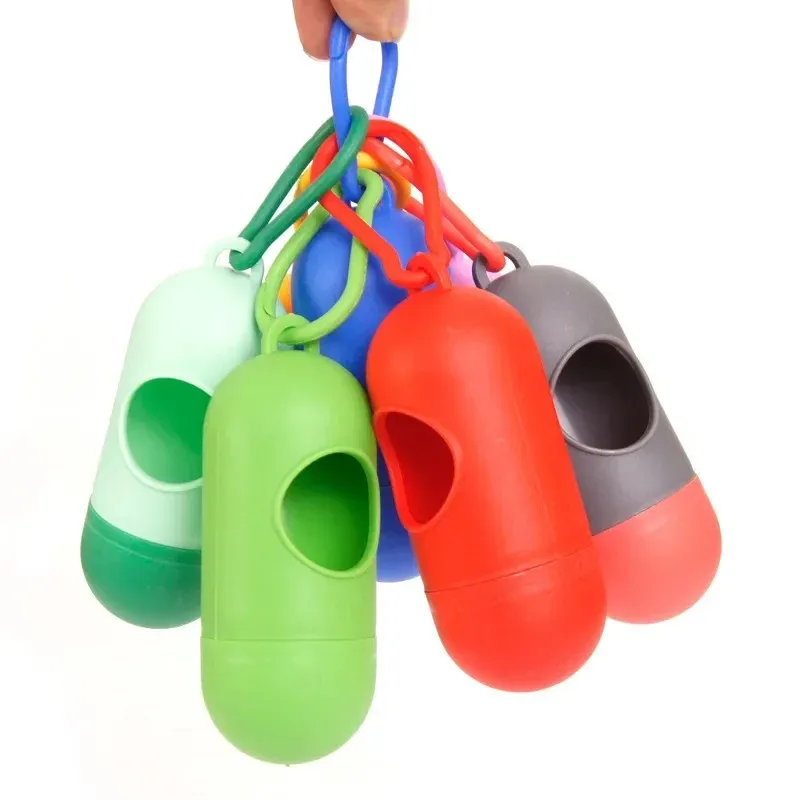 New Pet Waste Dispenser for Dog Waste Bag Holder Plastic Garbage Bag Carrier Case Bullet Pet Dog Waste Poop Pocket