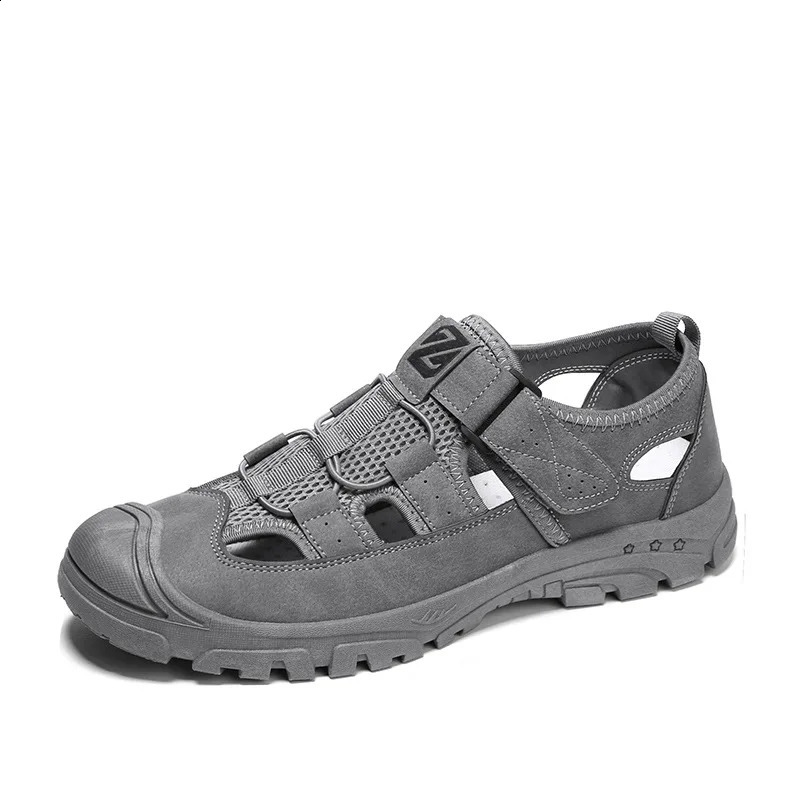 outdoor air penetrating mens sandals wild hollow sandals mens summer wear-resistant and anti slip shoe caps 250317