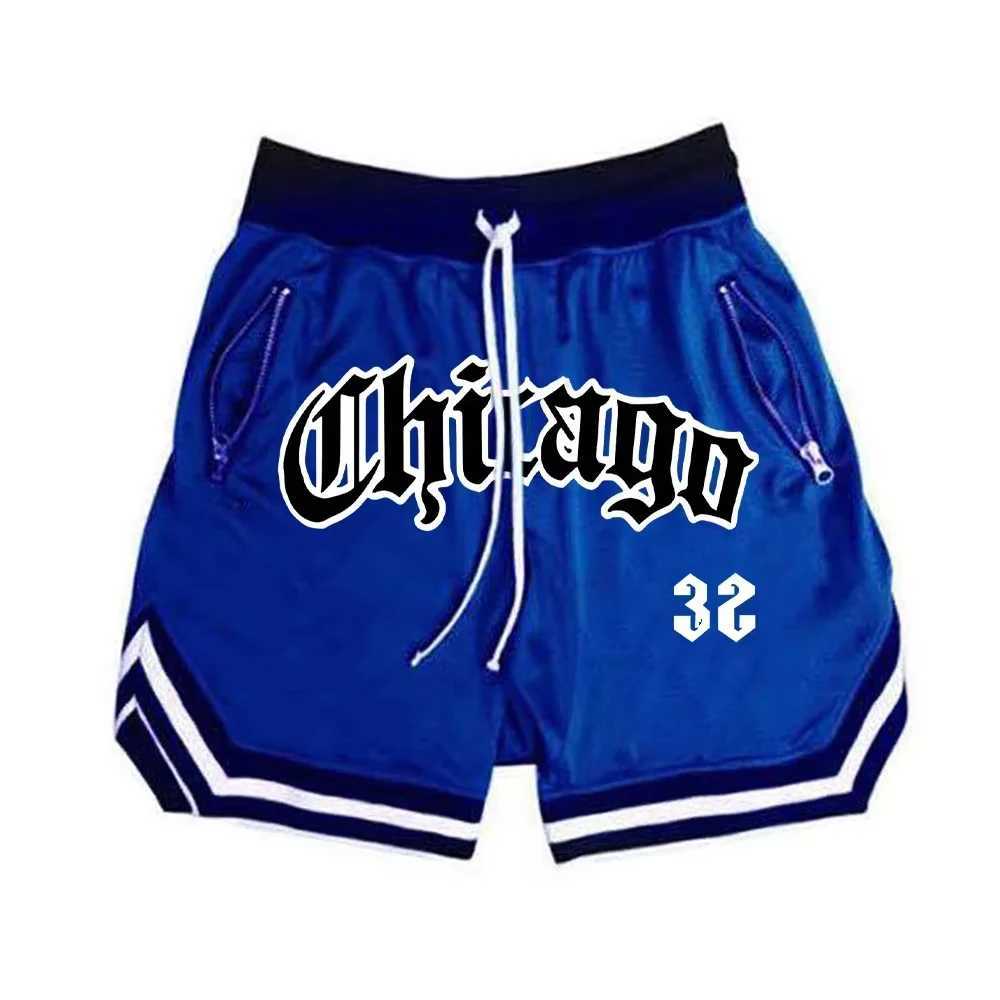Chicago basketball shorts mens casual sports shorts breathable running training five point PantsMesh fitness shorts W250319