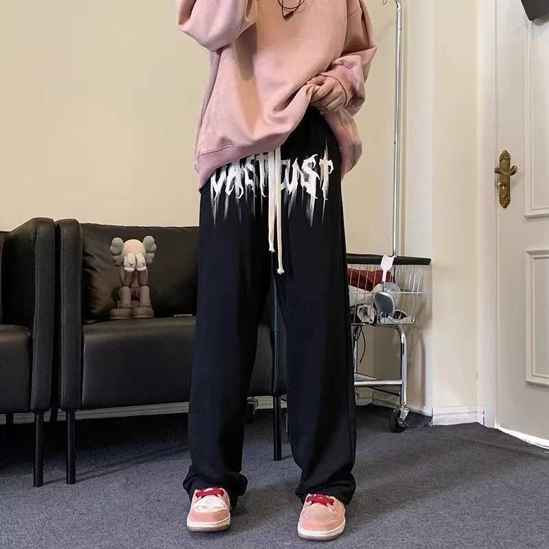 2025 New Spring Goth Letter Printed Pants For Men Hip Hop Fashion Baggy Trousers Joggers Y2K Streerwear Gym Sports Sweatpants X250319