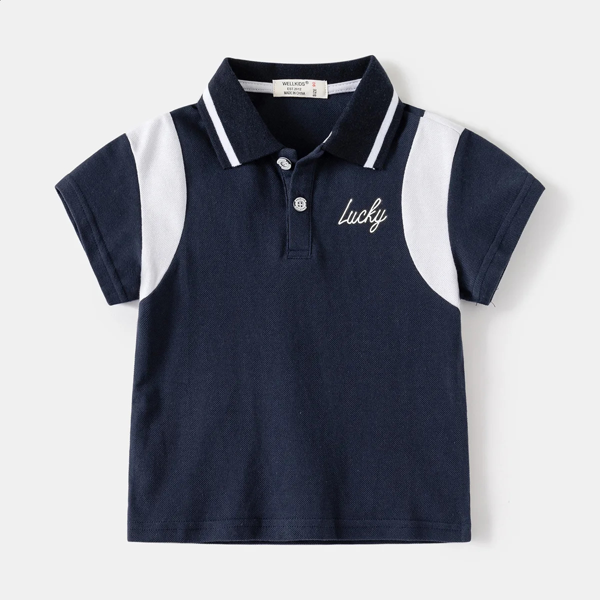 Baby Boys Short-sleeved T-shirt Summer Baby Tops Boys Color Blocking Short-sleeved POLO Shirt 250319