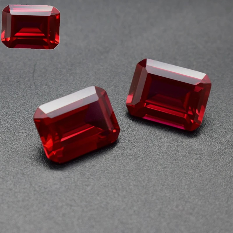 Natural Ruby Emerald Cut 10x14mm 10.50 Cts Sri-Lanka VVS Make Jewelry Diy Blood Red GemStone of Jewelry 250319ww