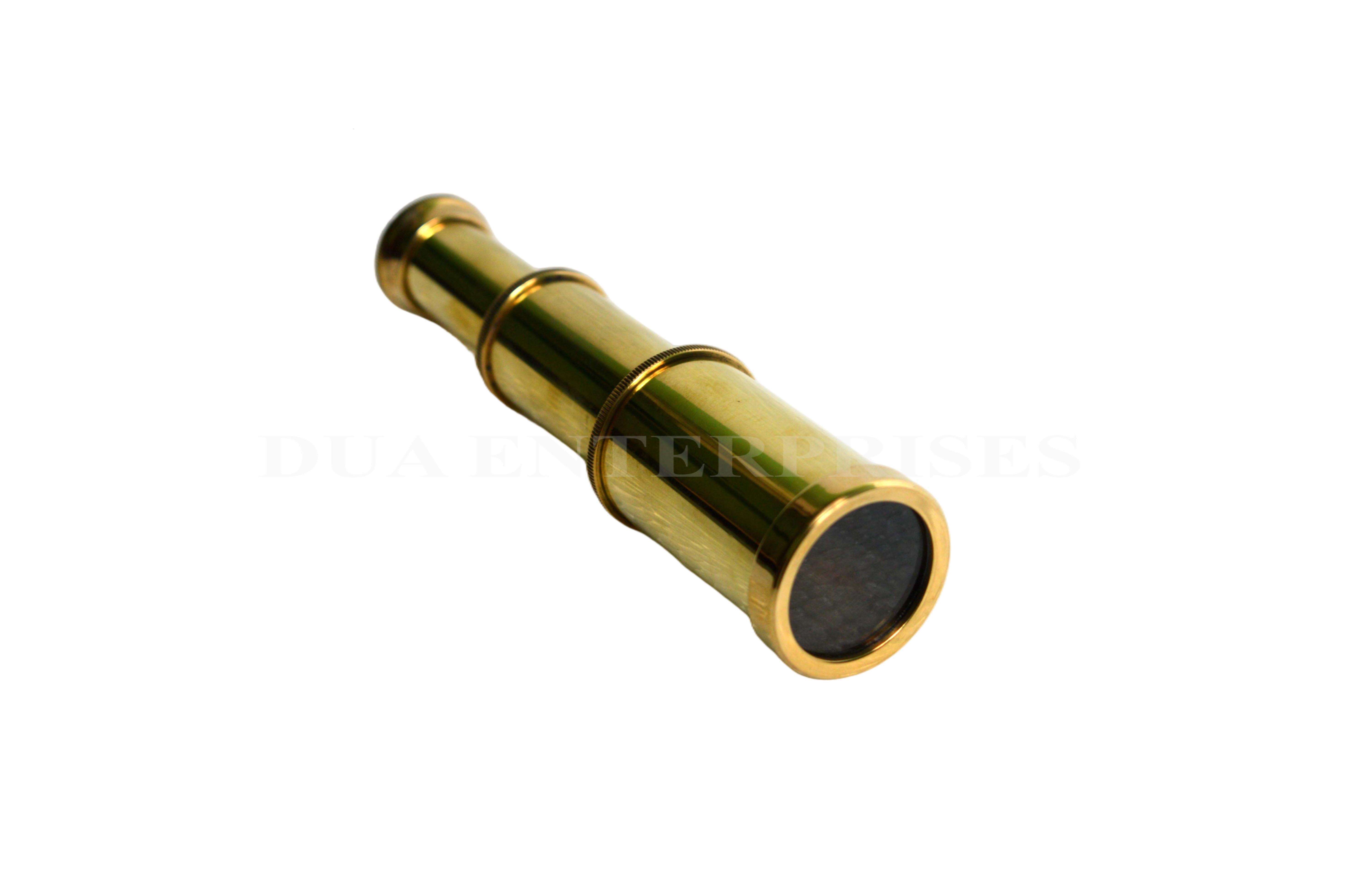 Brass & Leather Spyglass Telescope With Rosewood Classic 6 Inch Nautical spy Glass.