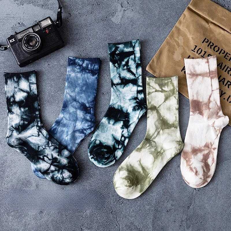 Tie dye Socks European and American Street Ins Hip Hop Trendy Brand Couple Socks Tube Sports Cotton Socks Long Socks X250319