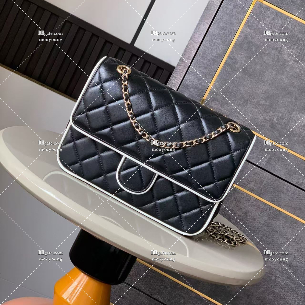 Designer Flap Bags Genuine Leather Quilted Bags for Women Luxury Handbags Split Crossbody Purse Shoulder Chain Bag with Box