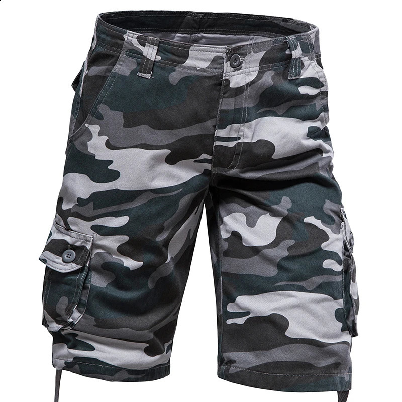 Mens camouflage shorts mens jacket loose casual outdoor sports half pants side pockets cotton comfortable 250319