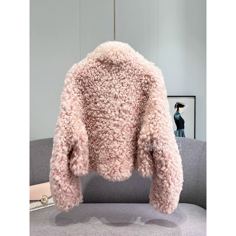Shepherd Roll 2024 Lamb Hair Short New Winter Cotton Thick Fashion Leather Coat