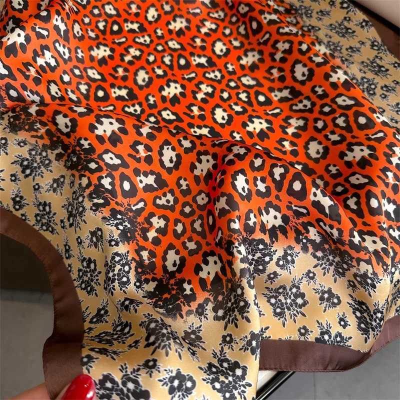 Luxury brand Leopard Print Square Scarf Wens Imitation Silk Scarf casual edition decoration small neck Scarf 70CMx70CM X250319