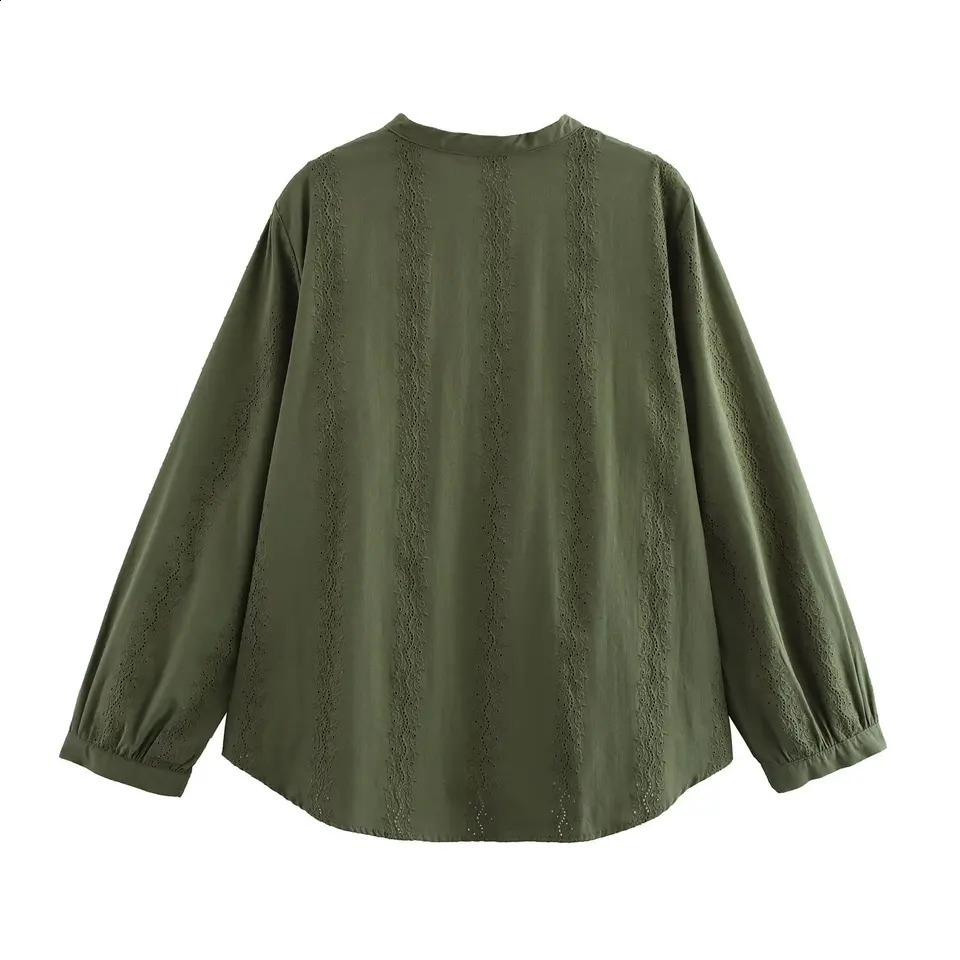 TRAFSHE womens clothing shirts and vintage temperature embroidered long sleeved elegant shirt tops 8741027 250319