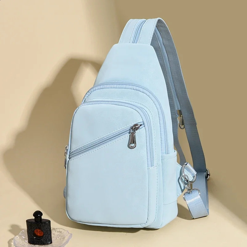 PU Solid Color Product Womens Waist Packs Zipper Casual Crossbody Bag Soft Versatile Commuting Chest Bag 250317