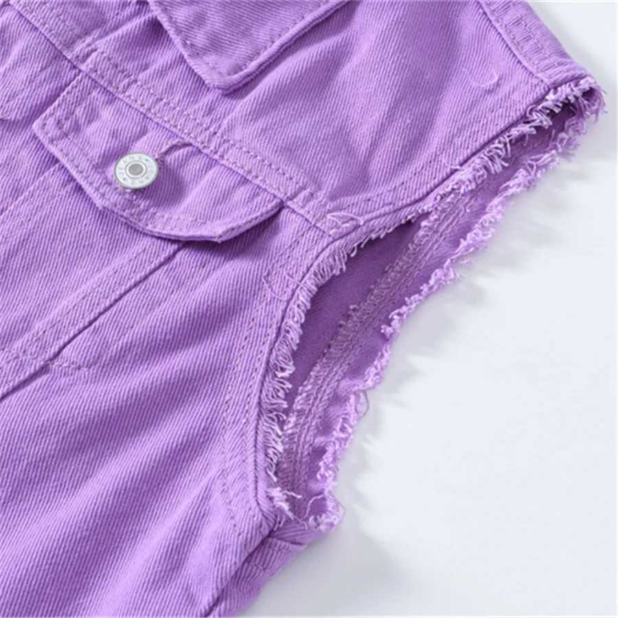 Mens Slveless Jeans Jacket Denim Vest Leisure Cowboy Waistcoat Hip Hop Strtwear Male Lapel Gilet Coat Oversize X250319