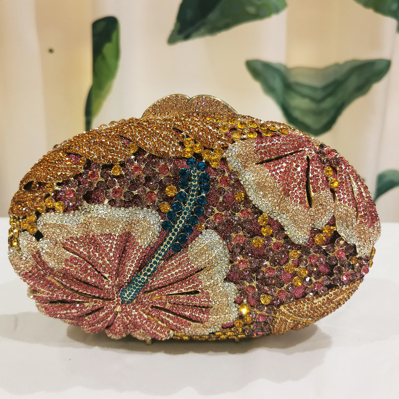 Blue/Yellow/White Multicolored Diamond Crystal Clutch Rhinestone Women Clutches High Quality Phone Wallet Party Purse Bag 250314