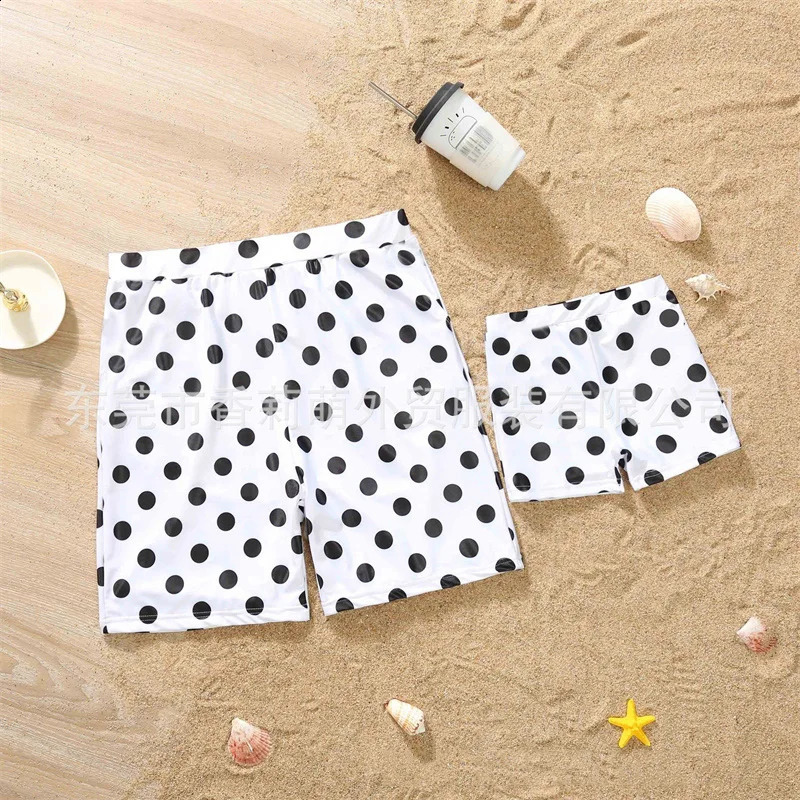Family Matching Swimsuits Summer Polka Dot Boys Girls Swimwear 2025 Daddy Mummy Beach Clothing Family Fashion Bikini 250319