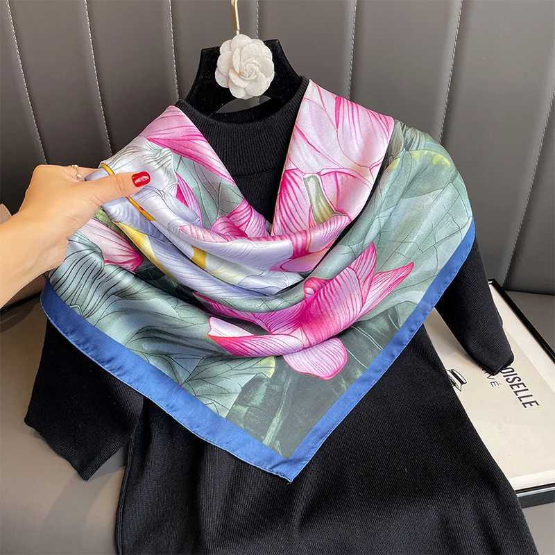 Fashion printed 90CM silk square scarf suitable for design bands Bandana Fem Neckerchief headscarf shawl packaging Foard Echape X250319