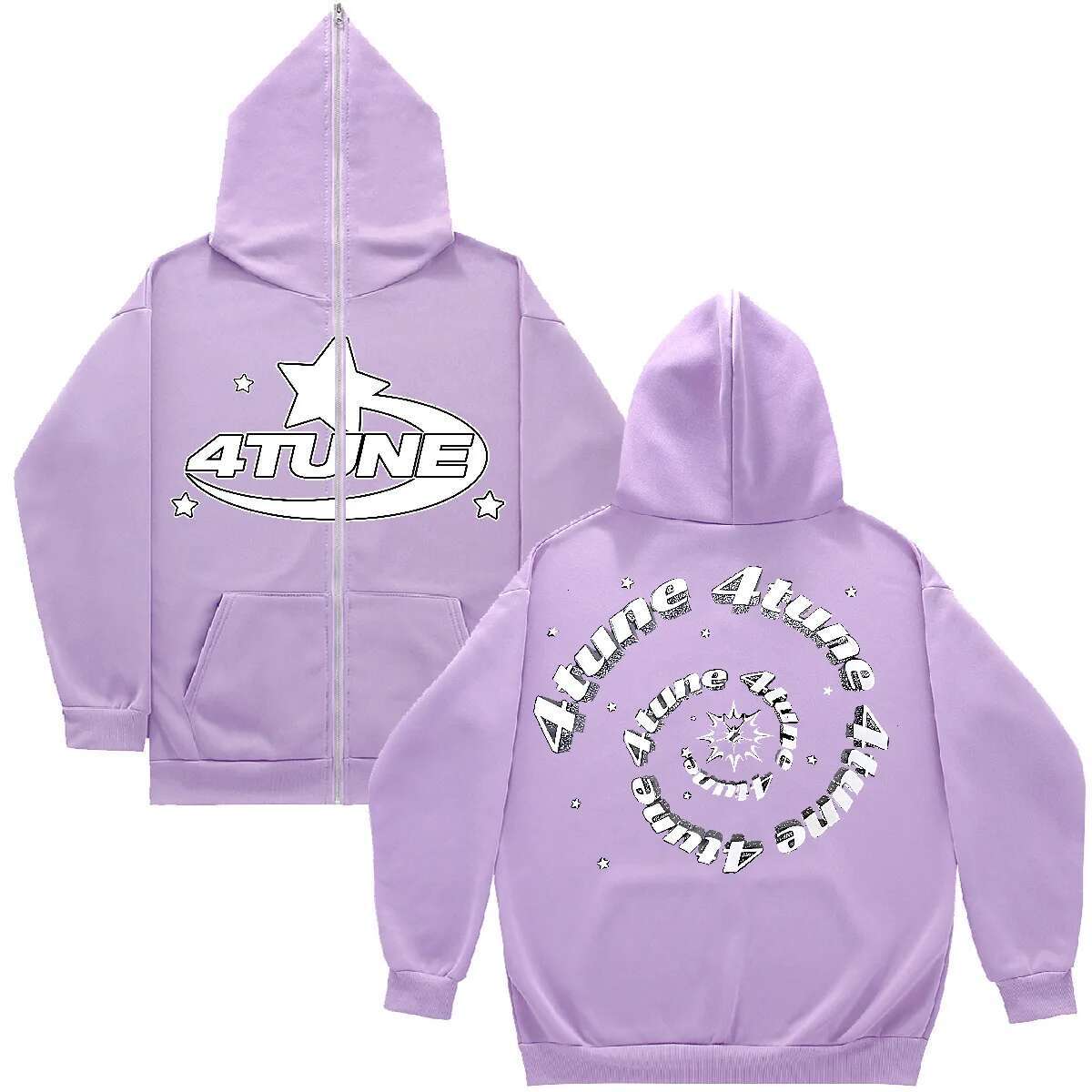 Men Star Letter Printed Hoodies Haruku High Street Hooded Sweatshirts Y2k Streetwear Hip Hop Gothic Zip Up Loose Jacket Coats