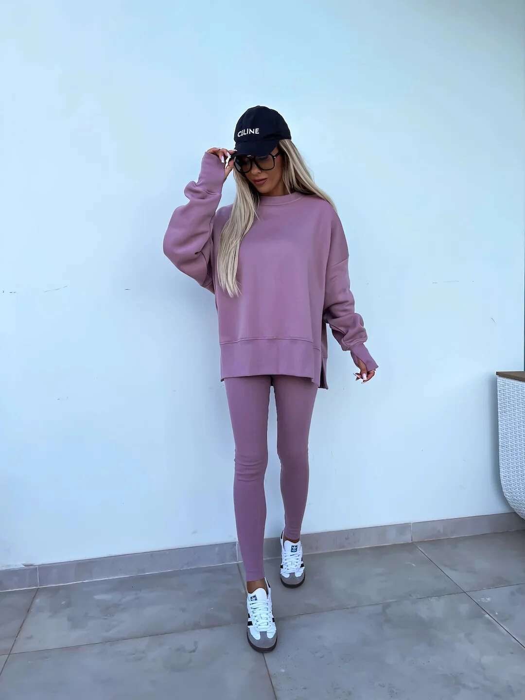 Spring Summer 2024 New Shirt Casual Loose-Fitting Sweater Tight Pants Piece Suit For Women 2 Pieces Trousers Sets
