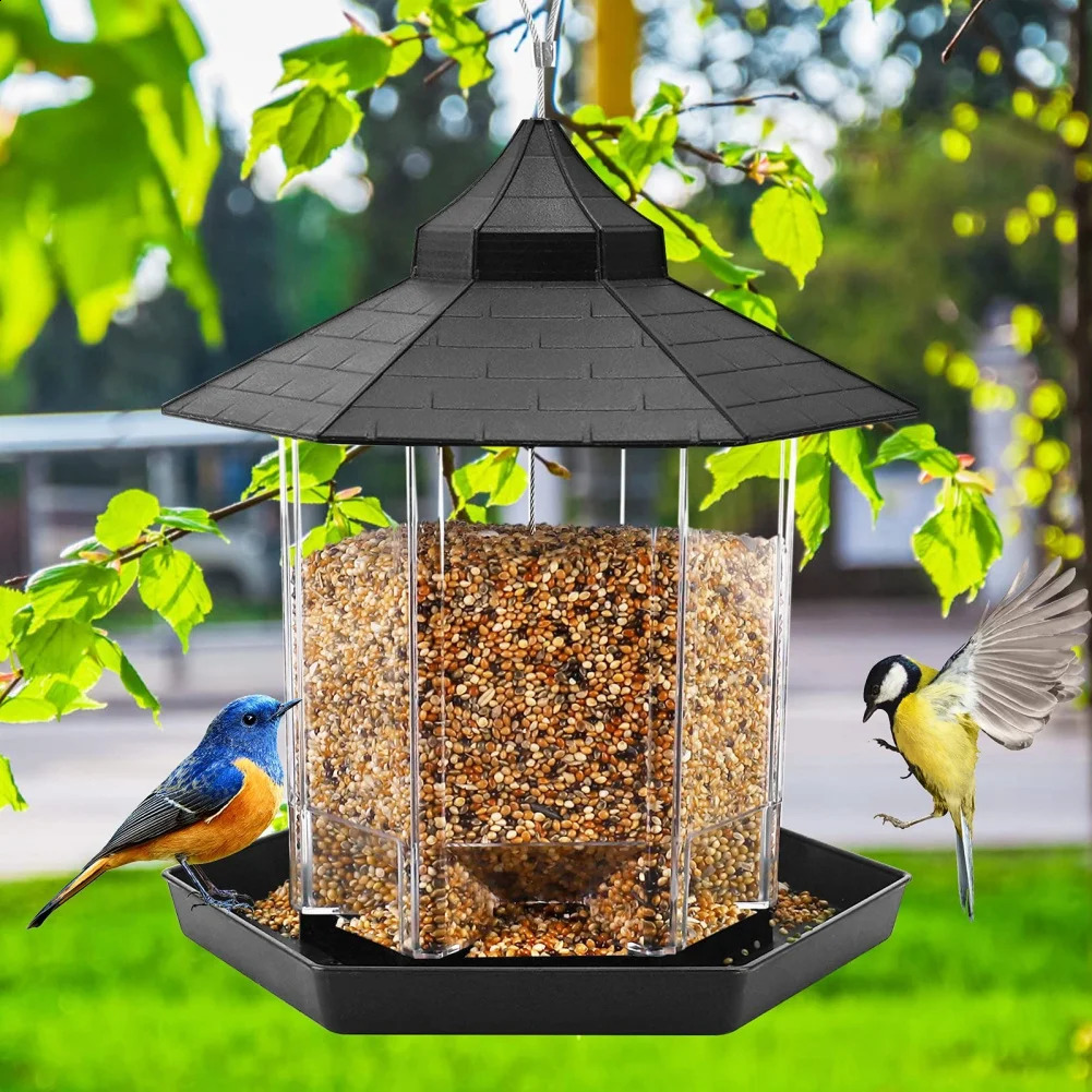 Waterproof bird feeder garden terrace hanging wild large capacity pet 250318