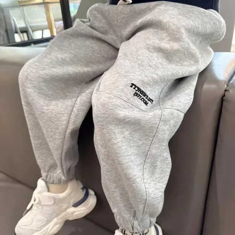 Autumn Kids Boys Casual Sports Pants Solid Letter Sports Trouser Spring Thin Ankle Length Harem Pants 3+y Childrens ClothingT250318