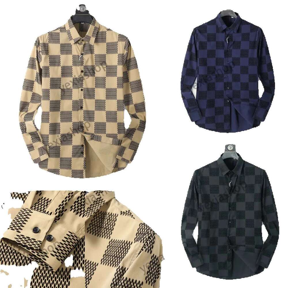 Men's Shirts designer men casual button up dress shirt formal business shirts Asian size M-3XL