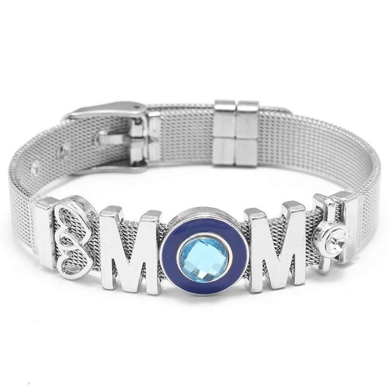 New Trendy Stainless Steel Mesh Bracelets Original DIY Heart To Heart MOM Beads Keeper Bracelets For Women Mother Jewelry Gift