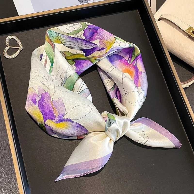 Luxury Br00% Silk Satin Scarf Wenshou Long Bag Scarf Fem Square Shoulder Strap Womens Small Neck Scarf 2024 X250319
