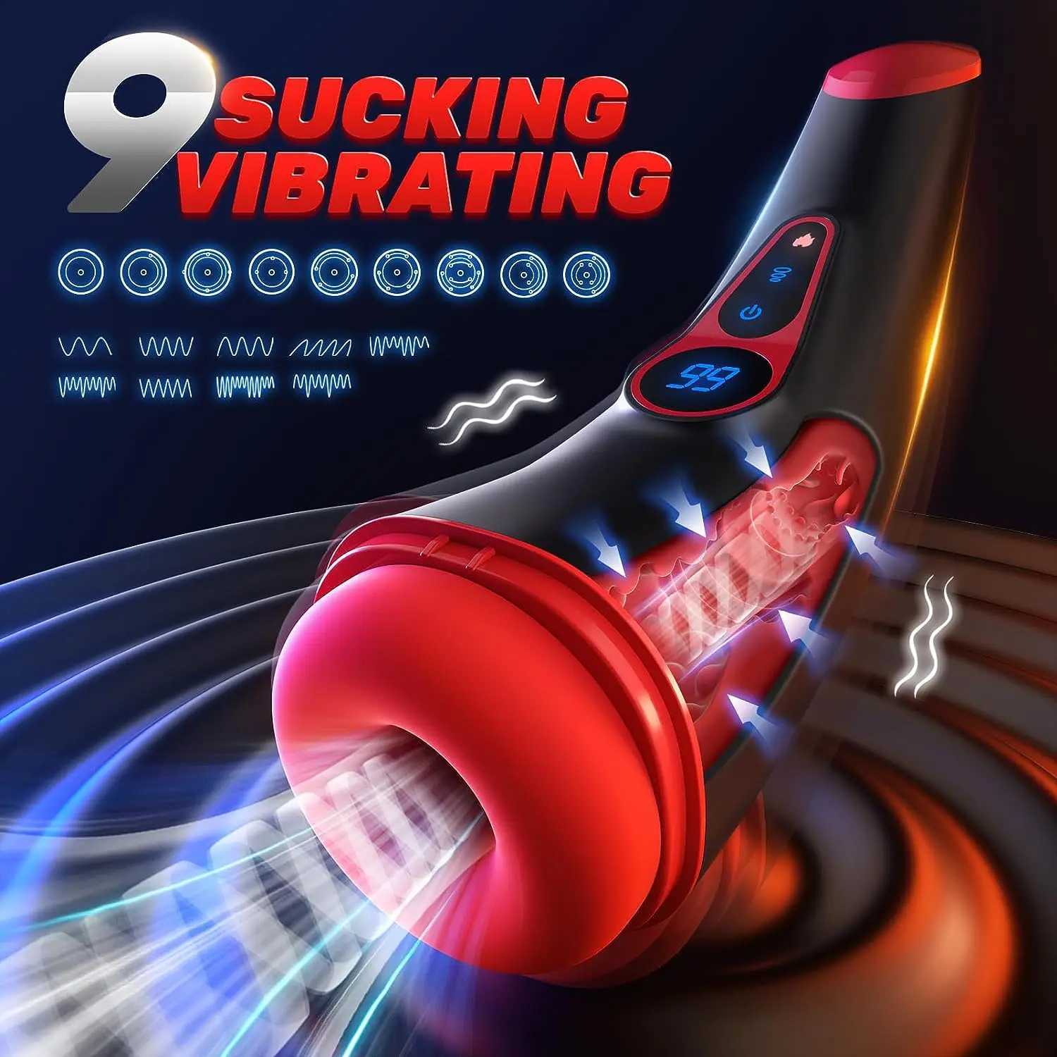 Automatic Male Masturbator Sucking Heating Vagina Masturbation Blowjob Sex Toys for Men LCD Display Mastubator Cup Adult GoodsXJ250319