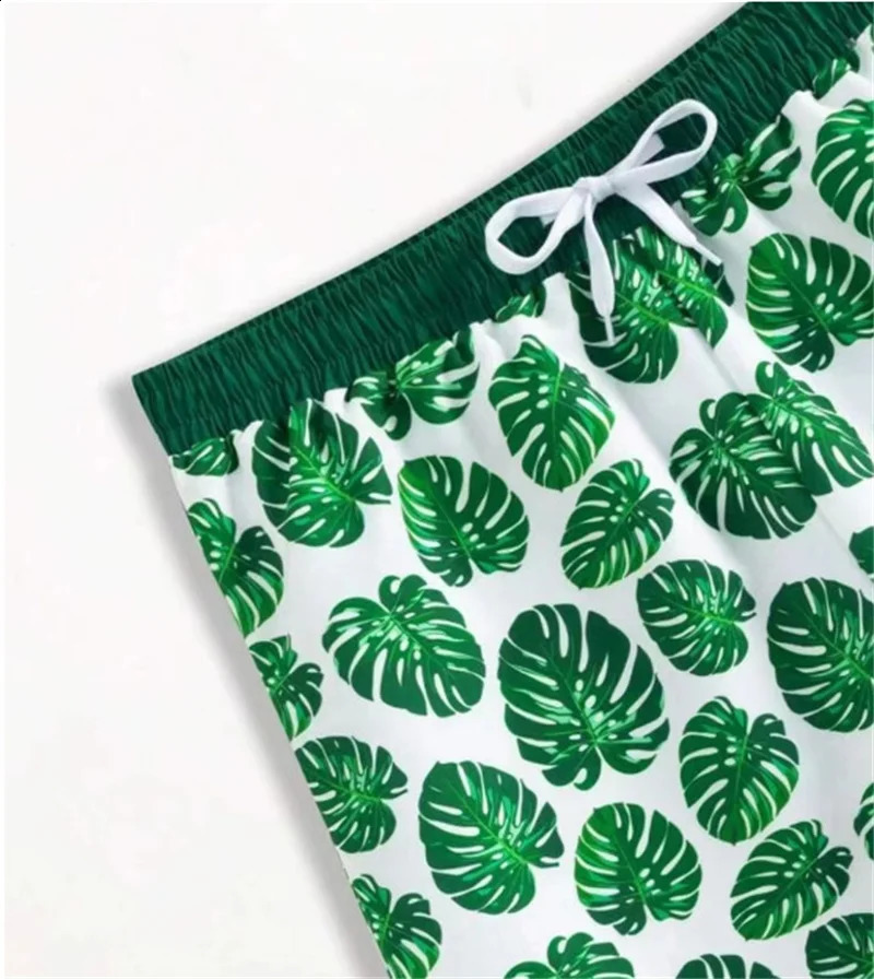 Family Matching Swimsuit Father Son Mother Daughter Swimwear Summer Beach Sunny Bikini Kids Fashion Prints Clothes Suits 250319
