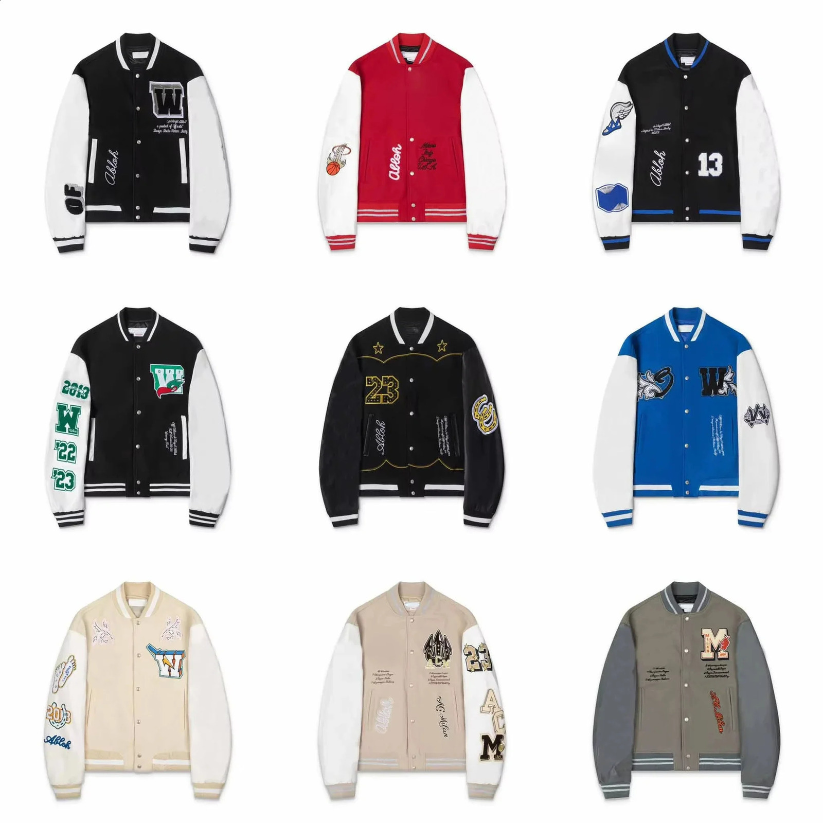 Printed Womens Jackets Hip Hop Loose Baseball Uniforms of 250317