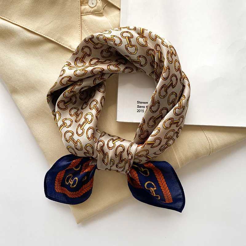 Wen Small 100% Pure Silk Scarf 53cm Square Fashion Printed Scarf Neck Hair Wrist Bandana Tight Tie Shawl Luxury X250319