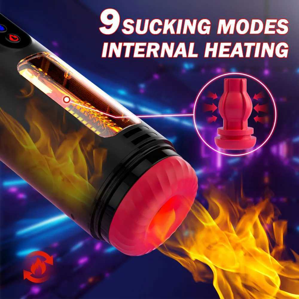 Automatic telescopic rotating male masturbation suction machine for male heating oral sex piston masturbation cup sex toyXJ250319