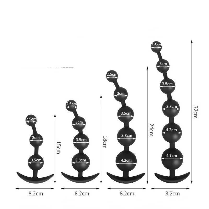 Bdsm Silicone Big Anal Plug Anal Beads Anus Masturbation Butt Plugs Erotic Flirt Sex Toys Prostate Massage for Couple Men Women W250319