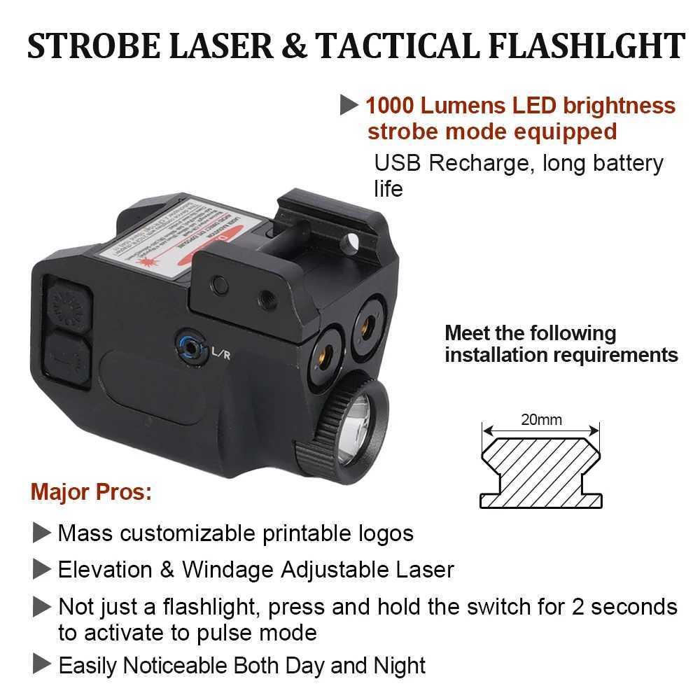 1077 rechargeable dual laser vision light compatible with sports and outdoor use X250319