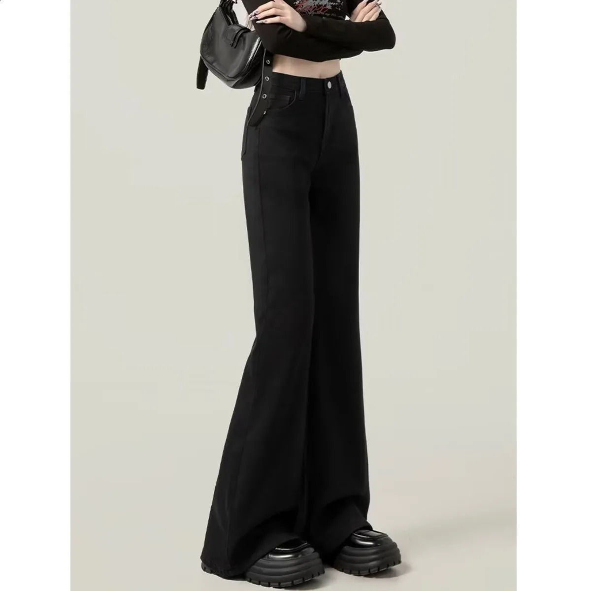 Weila Womens Jeans Latest Low Waist Slim Fit Horseshoe Horn Floor Pants 250317