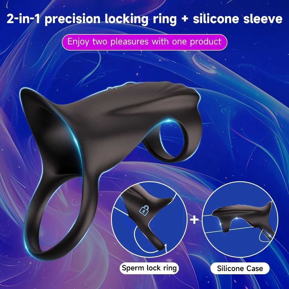 Mens application controls penis ring vibrator sex toy with strong extension G-Spot stimulator vibration penis sleeve adult sex toy W250319