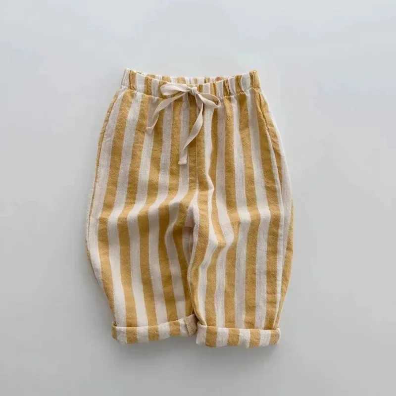 Childrens clothing for spring and summer soft and comfortable striped jogging pants for children loose fitting for newborns and infants TrousersT25031