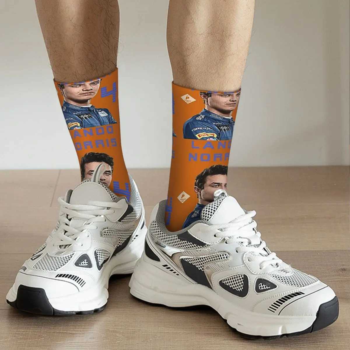 Lando Noris-LN4- Collected Long Socks for Mens Birthday Gifts by P FashionArt Socks Harajuku X250319