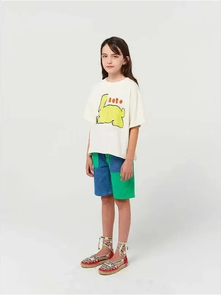 Organic Cotton Short Sleeve Kids T-Shirts 25 Summer Boys Girls Tops Breathable and Soft Inside Short-sleeved T-shirt 250319