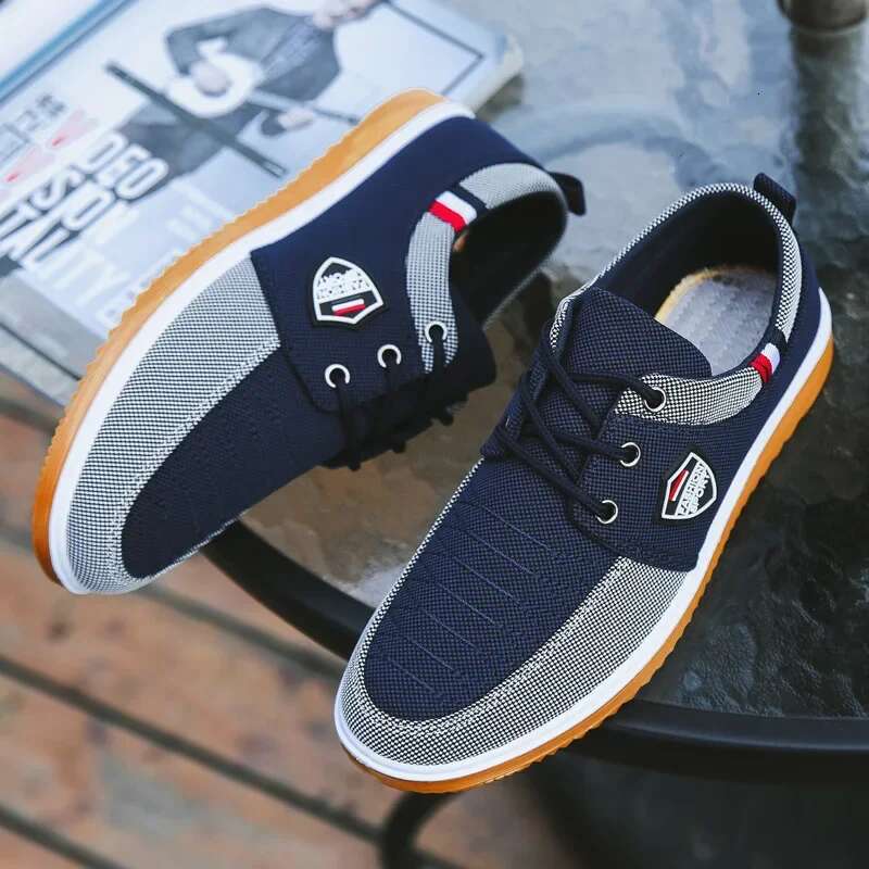 2025 new men's canvas shoes designer fashionable summer breathable men's casual sports tendon sole wear-resistant running shoes