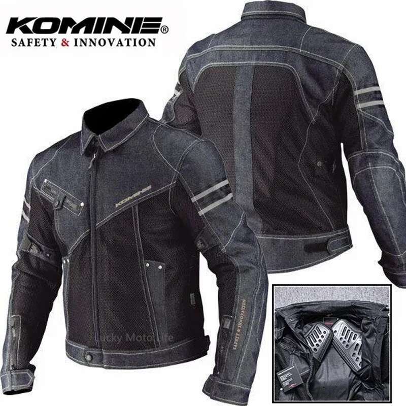 KOMINE Jk006 Spring Breathable Denim Mesh Racing Ride High-Performance Drop Resistance Clothing Motorcycle Jacket