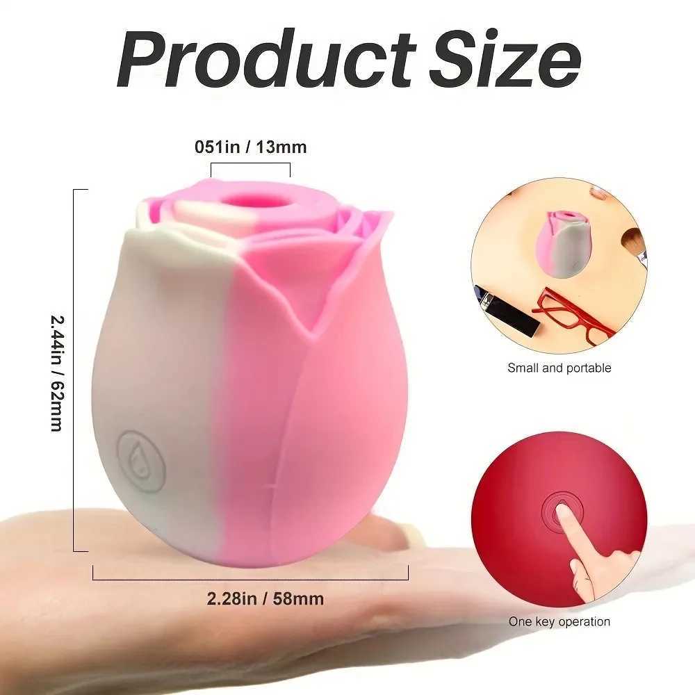 Gradient Rose Breast Suction Vibrator Nipples Clitoris Vacuum Suction Cup Stimulator Female Sex Toys Adult Products Vibrator W250319