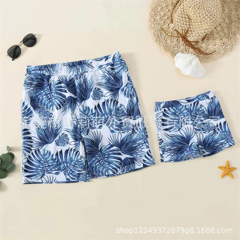 Family Matching Sets Mother Daughter Split Swimsuit Father Son Swimwear Boy Beach Trunks Girl Bikini Summer Beachwear 250319