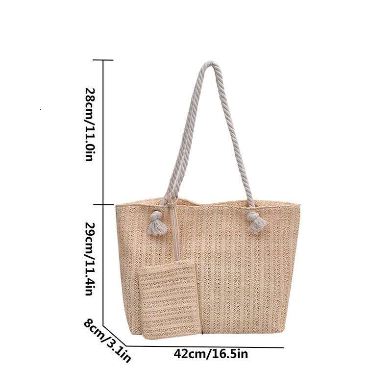 Designer Women Handbags Fashion Large Capacity Straw Tote Summer Beach Bag Casual Bali Big Purse