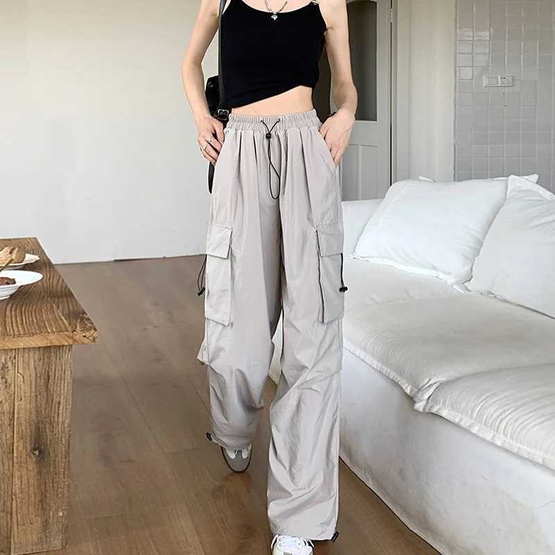 Retro Casual Womens Streetwear Oversize Sweatpants Hip-Hop Y2K Cargo Pants Chic Red Jogger Pants New In Lady Wide Leg TrousersT250318