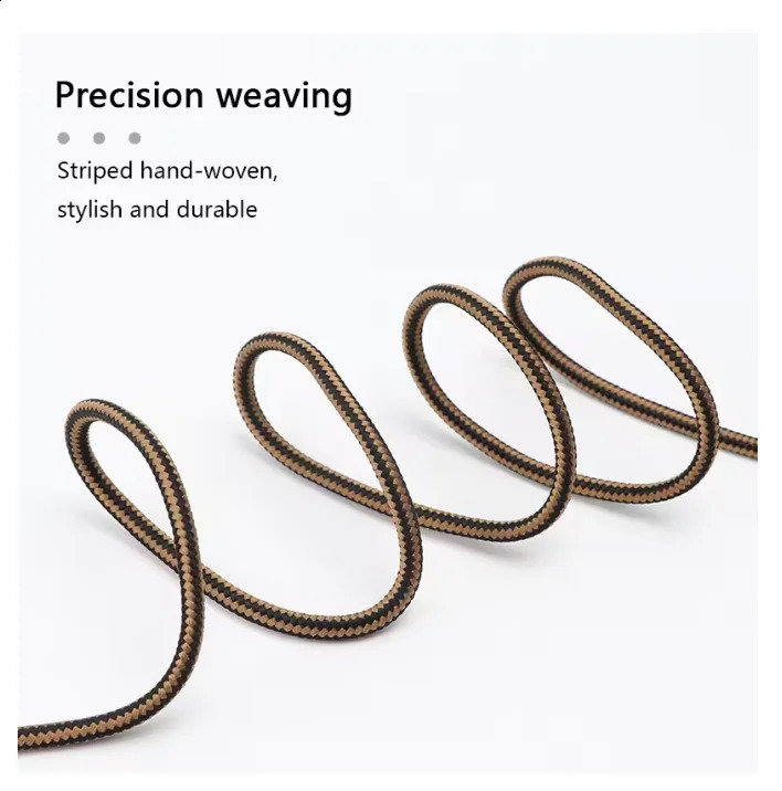 9 Pair Fashion Boots Shoe Laces Round Striped Double Colors Shoelaces Wear-resistant Mountain Climbing Sports Cotton Shoestrings 250319