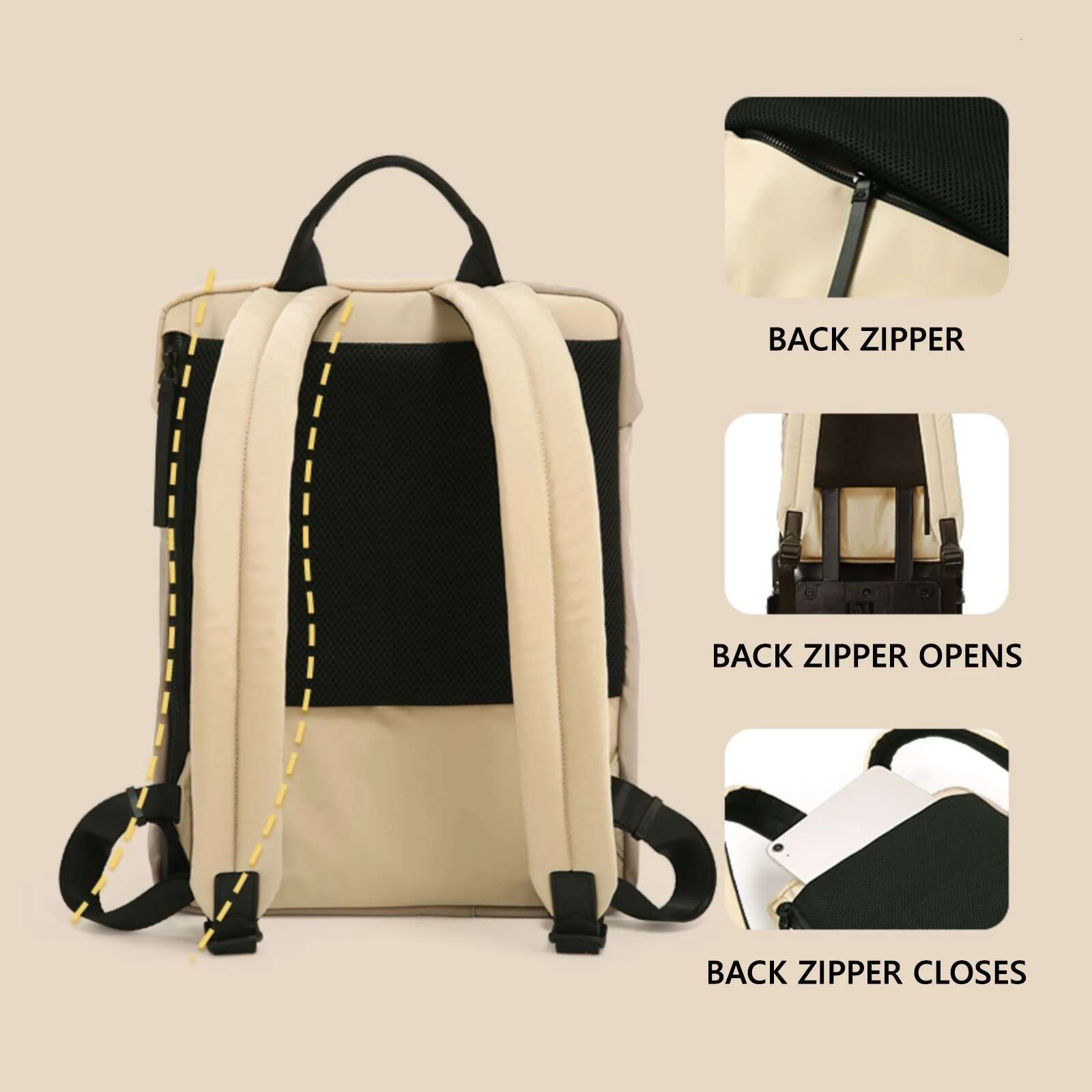 ITAMOOD Large Capacity Texture Shoulder Bag, Multifunctional Waterproof Fashion Backpack, Daily Travel Applicable Bag
