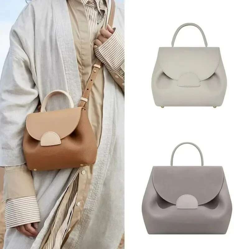 French Fashion Backpack Commuting Comfort Trend Brand Design Simple Pure Color High Quality Women's Crossbody Bag
