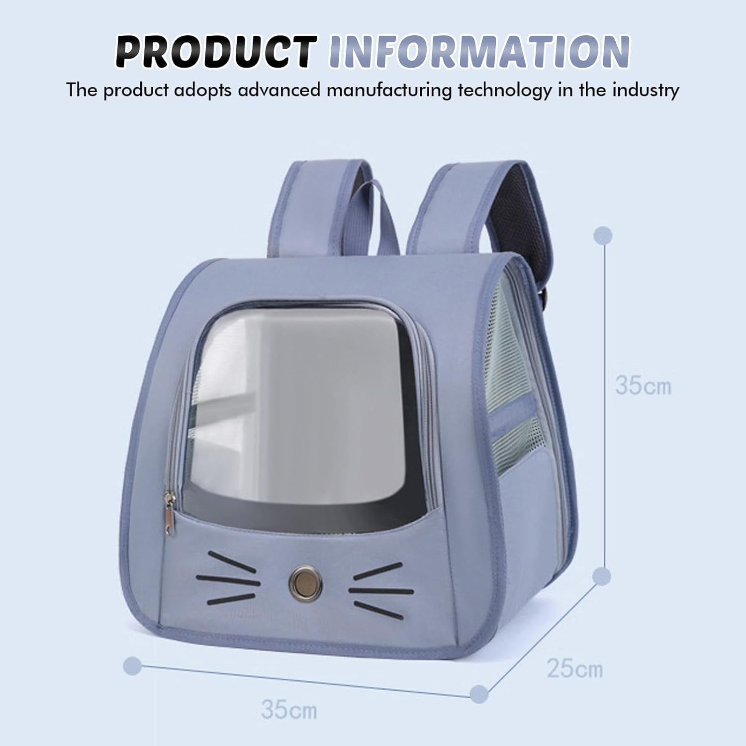 Pet Backpack for Small Dogs Cats, Portable and Foldable Cat Backpack, Dog Backpack, Carry Bag for Cats Dogs up to 10 kg, Breathable Cat Bag, Dog Bag, 