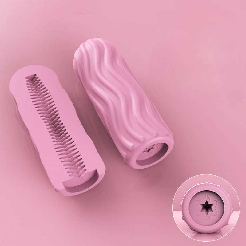 Male Masturbator Cup Manual Silicone Portable Sucking Airplane Cup Soft Vagina Blowjob Pocket Pussy Masturbation Sex Toy For Men W250319