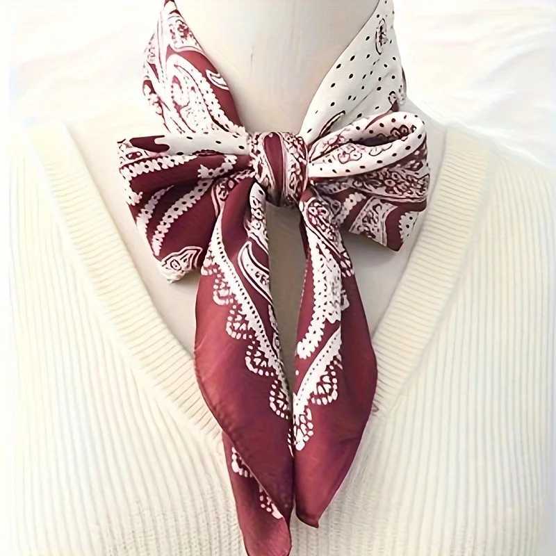 2025 New Paisley Printed Small Square Scarf Soft Satin Thin Neck Scarf Mature Style Sunscreen Scarf X250319