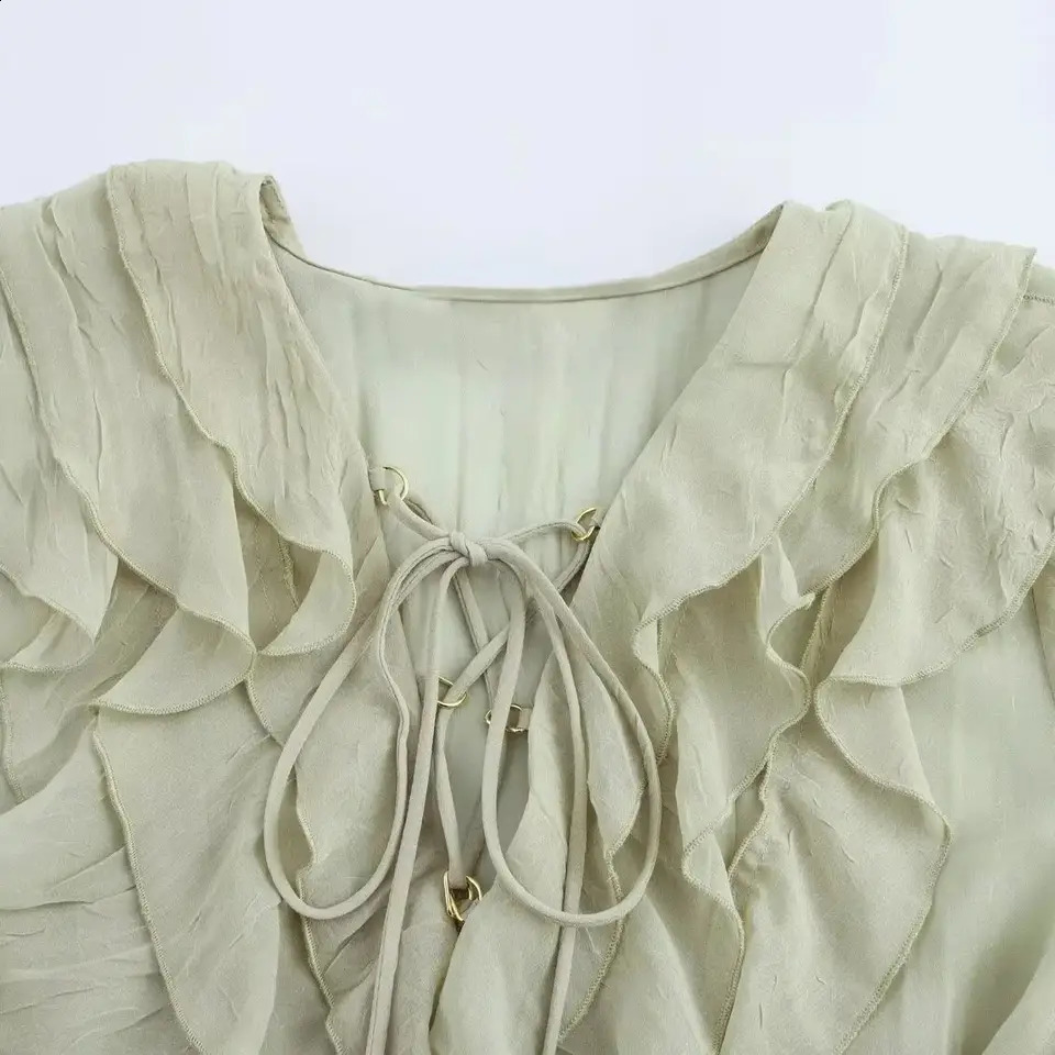Trafshe Ruffles elegant summer shirts and long sleeved tops for womens vintage clothing 3897052 250312
